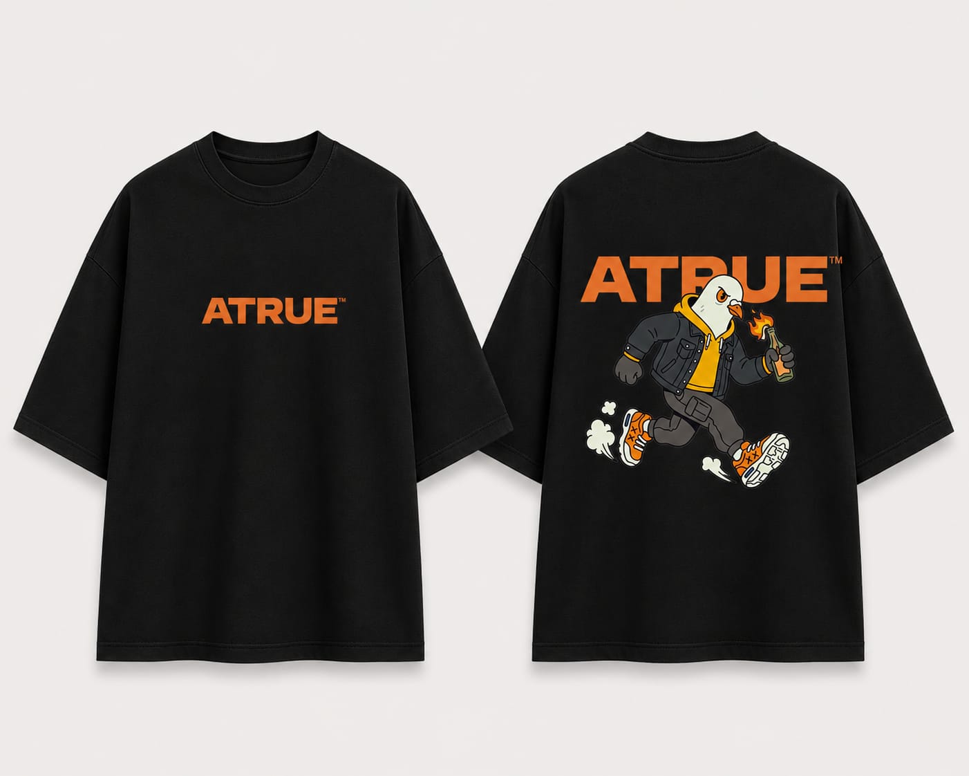 Mockup camisa oversized A FRUSTRAÇÃO Preto
