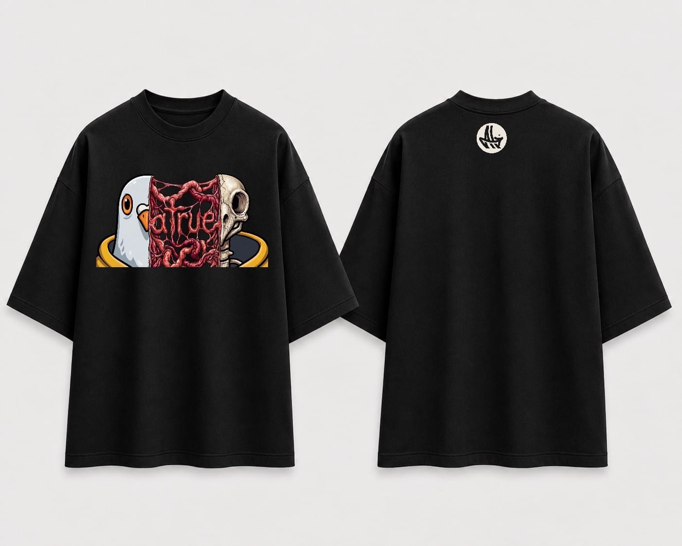 Mockup camisa oversized O BUG Preto